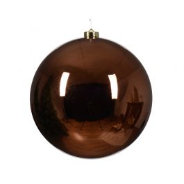 BROWN PLASTIC CHRISTMAS BALL DIAM2