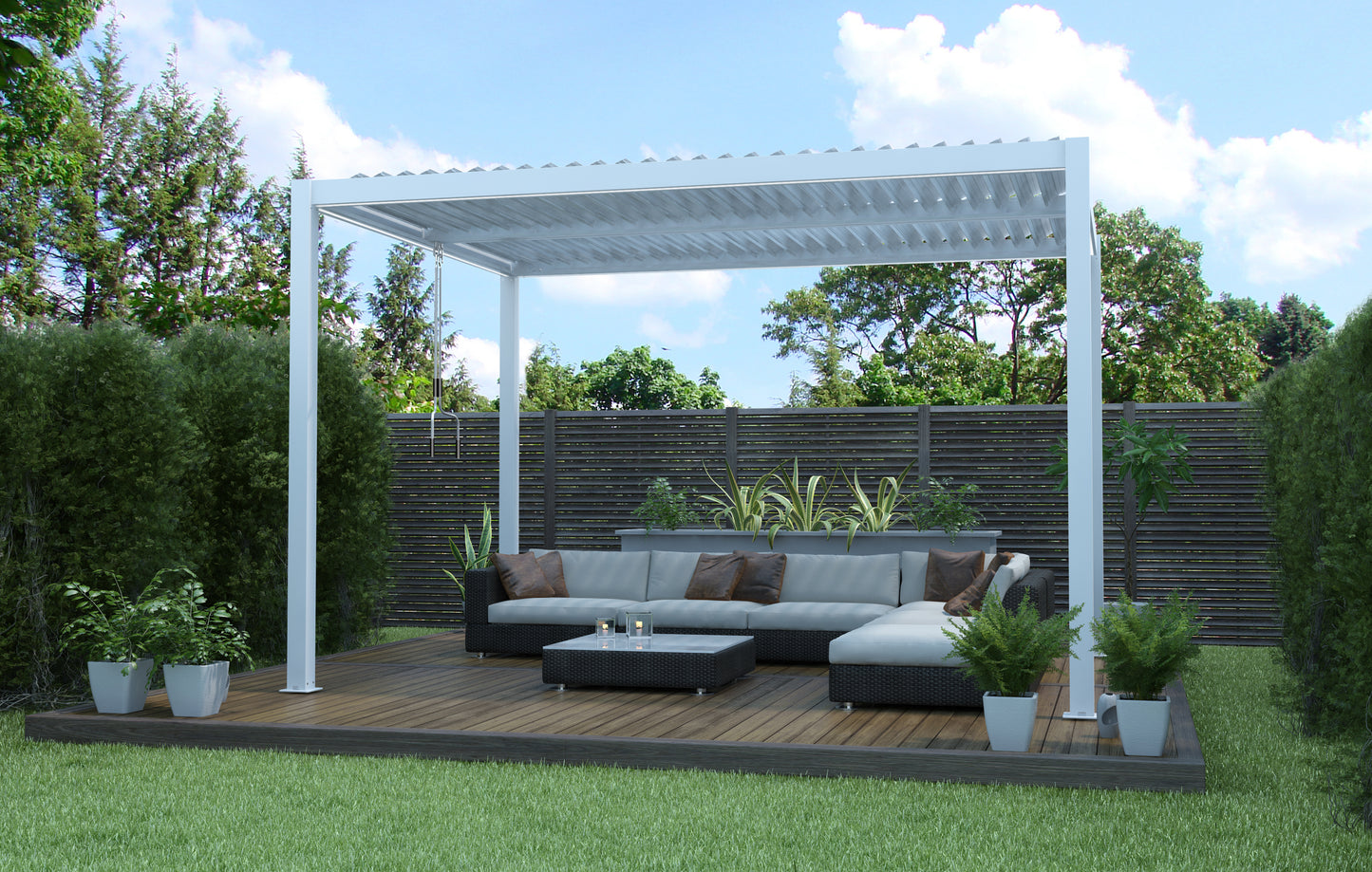 WHITE CALICANTUS 3X4 BIOCLIMATIC PERGOLA