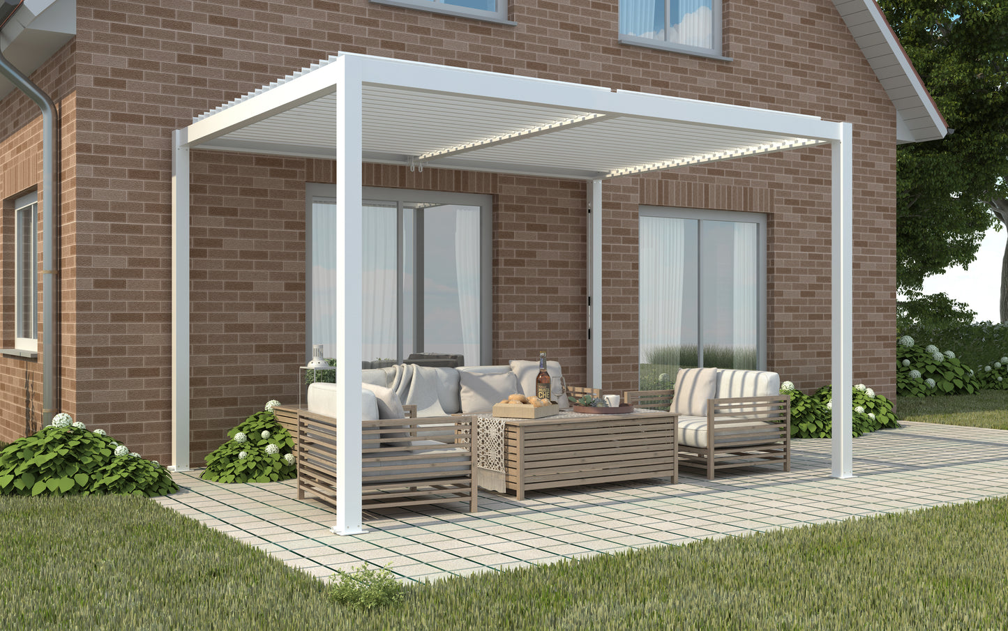 WHITE CALICANTUS 3X4 BIOCLIMATIC PERGOLA