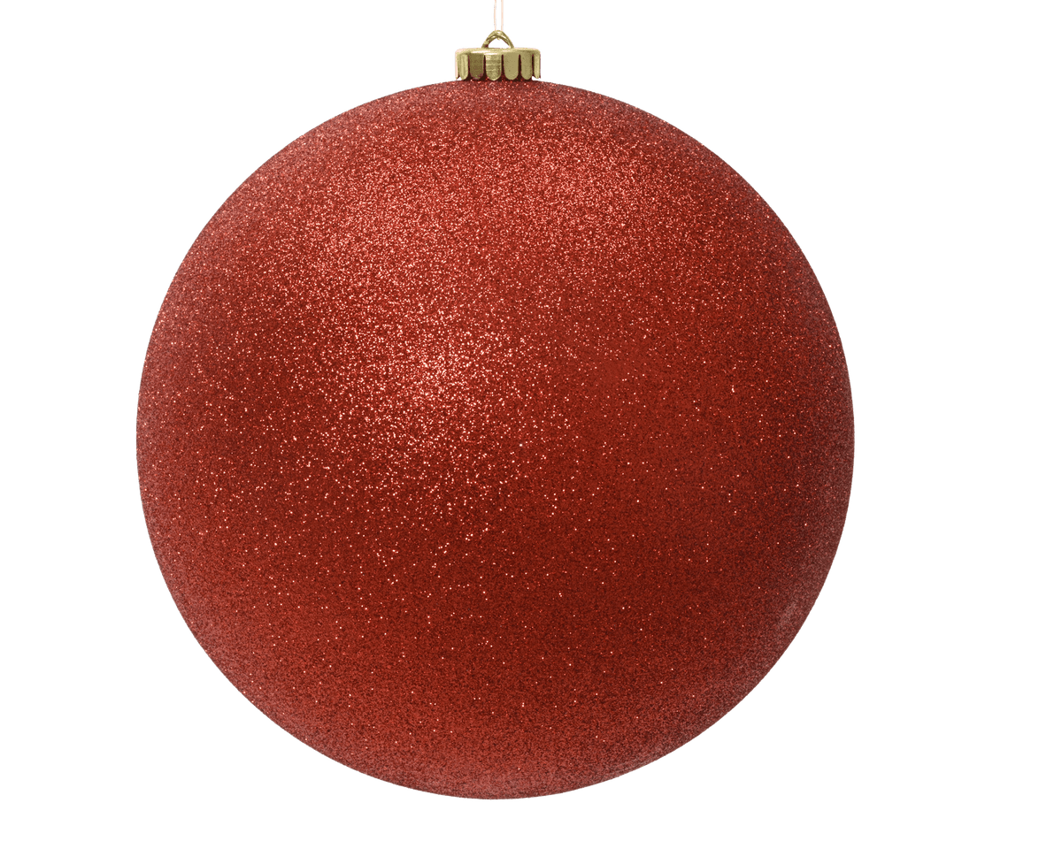 Sfera in plastica rosso diam 20 cm glitterata