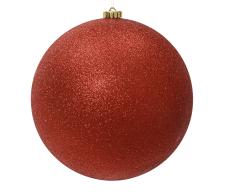 Sfera in plastica rosso diam 20 cm glitterata