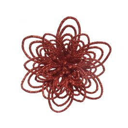 3 RED PLASTIC FLOWERS WITH CLIP H10 C