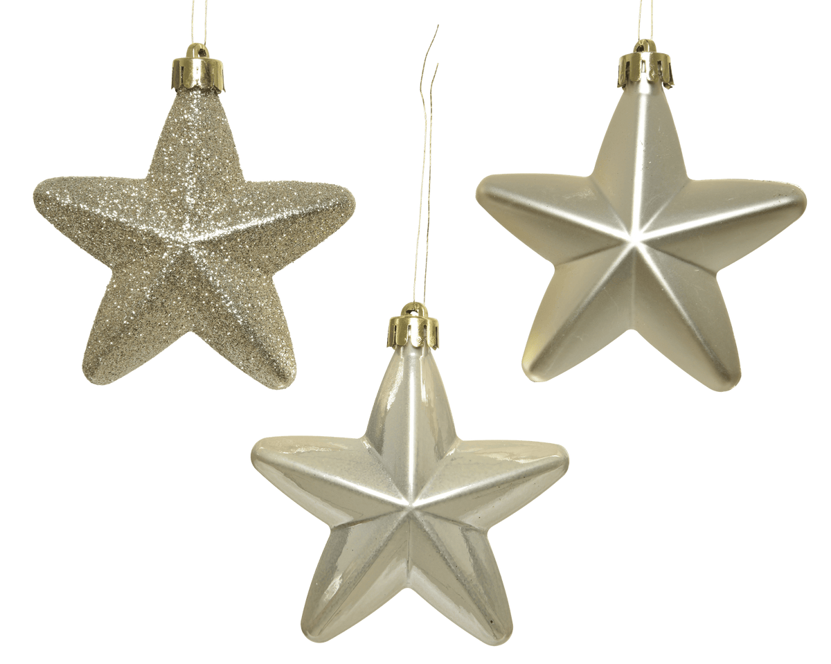 6 stelline plastica perla