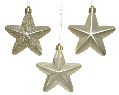 6 stelline plastica perla