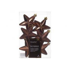 6 BROWN PLASTIC STARS