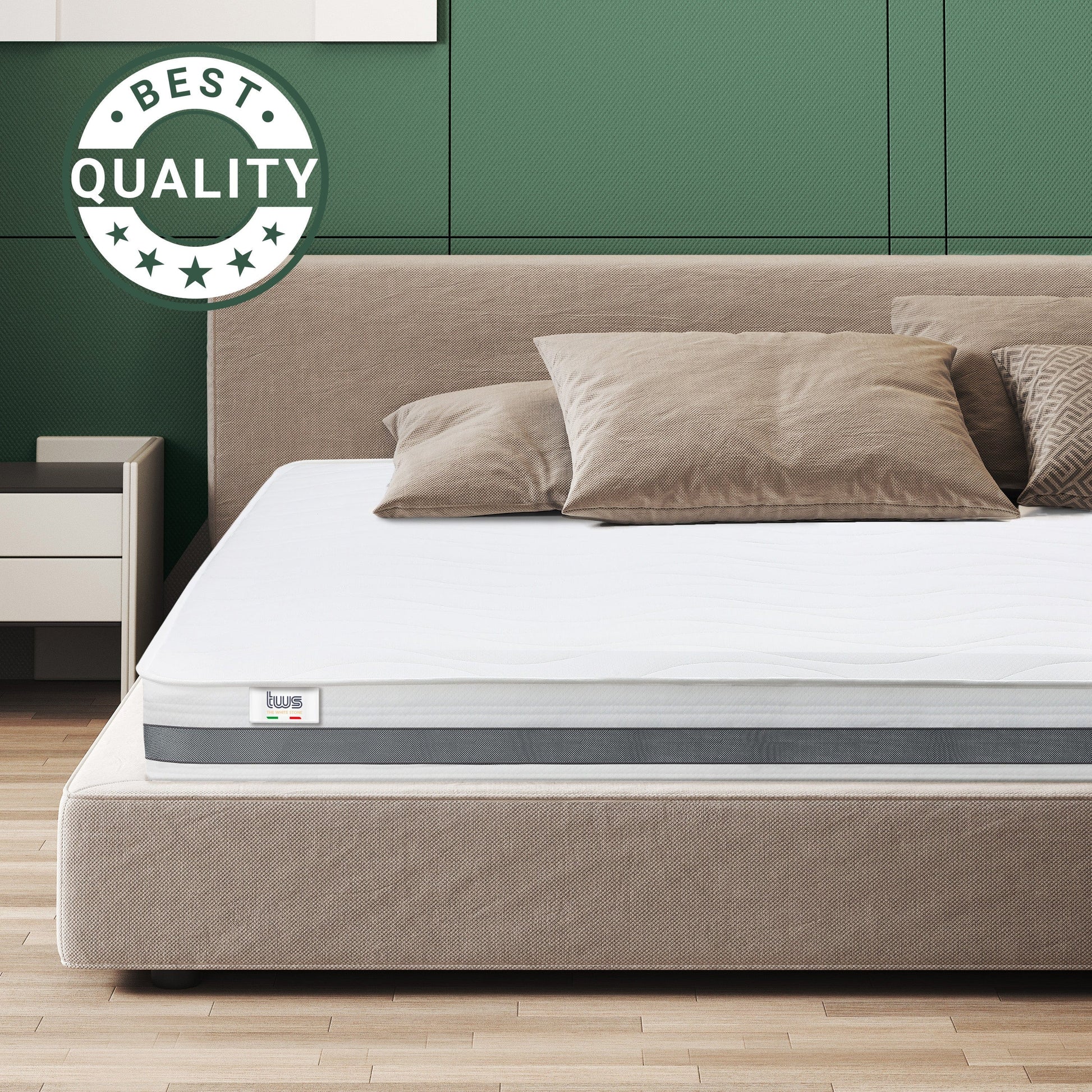 The White Stone Orthopedic Mattress 80 x 190 cm | Height 16 cm | 3D Air Cover in Hypoallergenic and Anti-Mite Fiber | 7 Thermosensitive Differentiated Zones