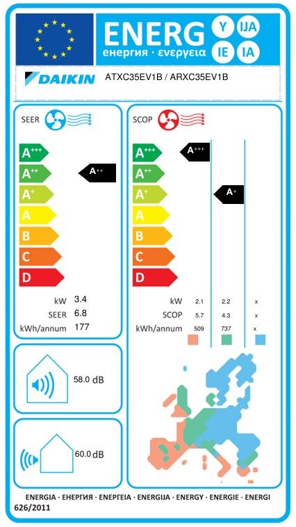Daikin New Evolution mono-split air conditioner, 12000 BTU, Wi-Fi