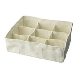 KOMPLEMENT storage with compartments, textile/white, 46x56x12 cm