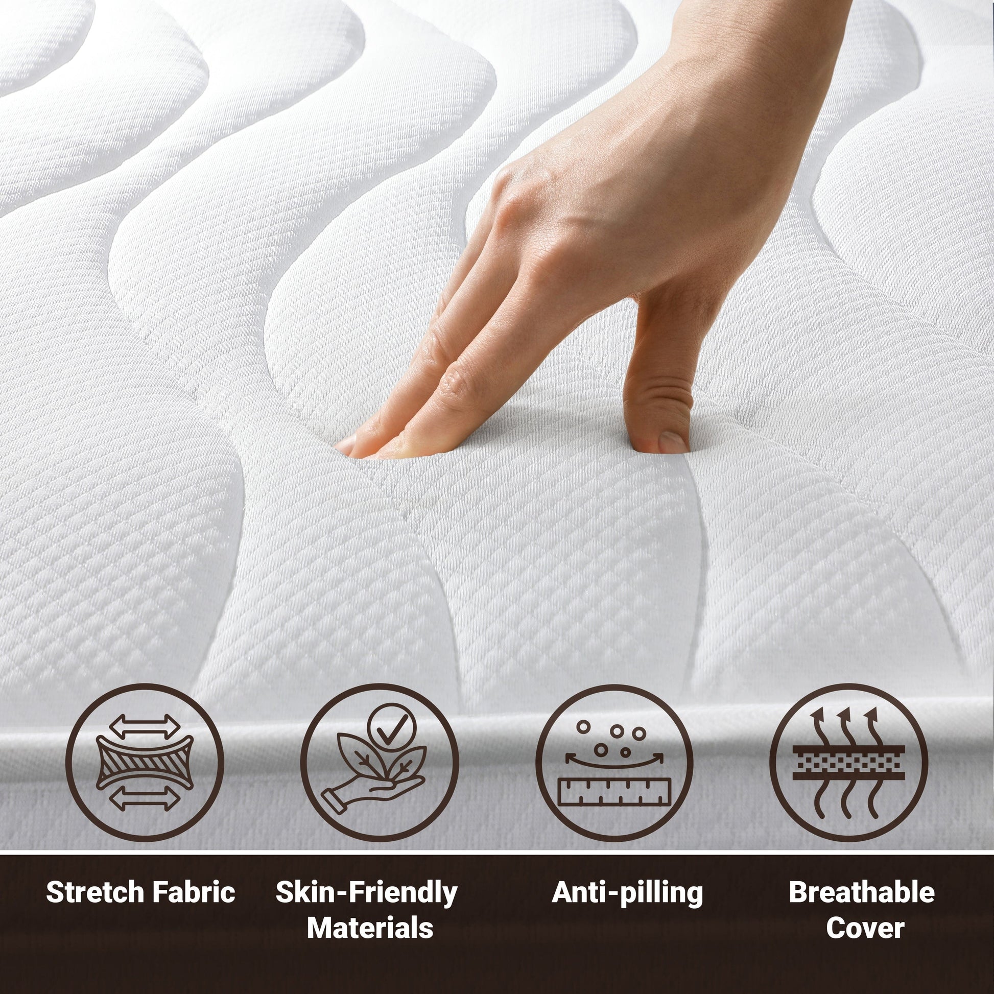 The White Stone Orthopedic Mattress 80 x 190 cm | Height 25 cm | 3D Air Cover in Hypoallergenic and Anti-Mite Fiber | 7 Thermosensitive Differentiated Zones