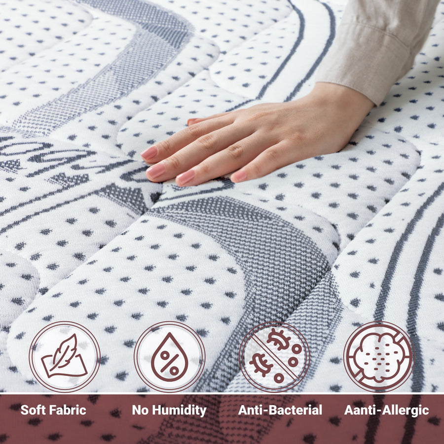 The White Stone Memory Foam Mattress 80 x 190 cm | Medium Firmness | Height 27 cm | Hypoallergenic and Breathable Fabric | Orthopedic and Contouring Properties