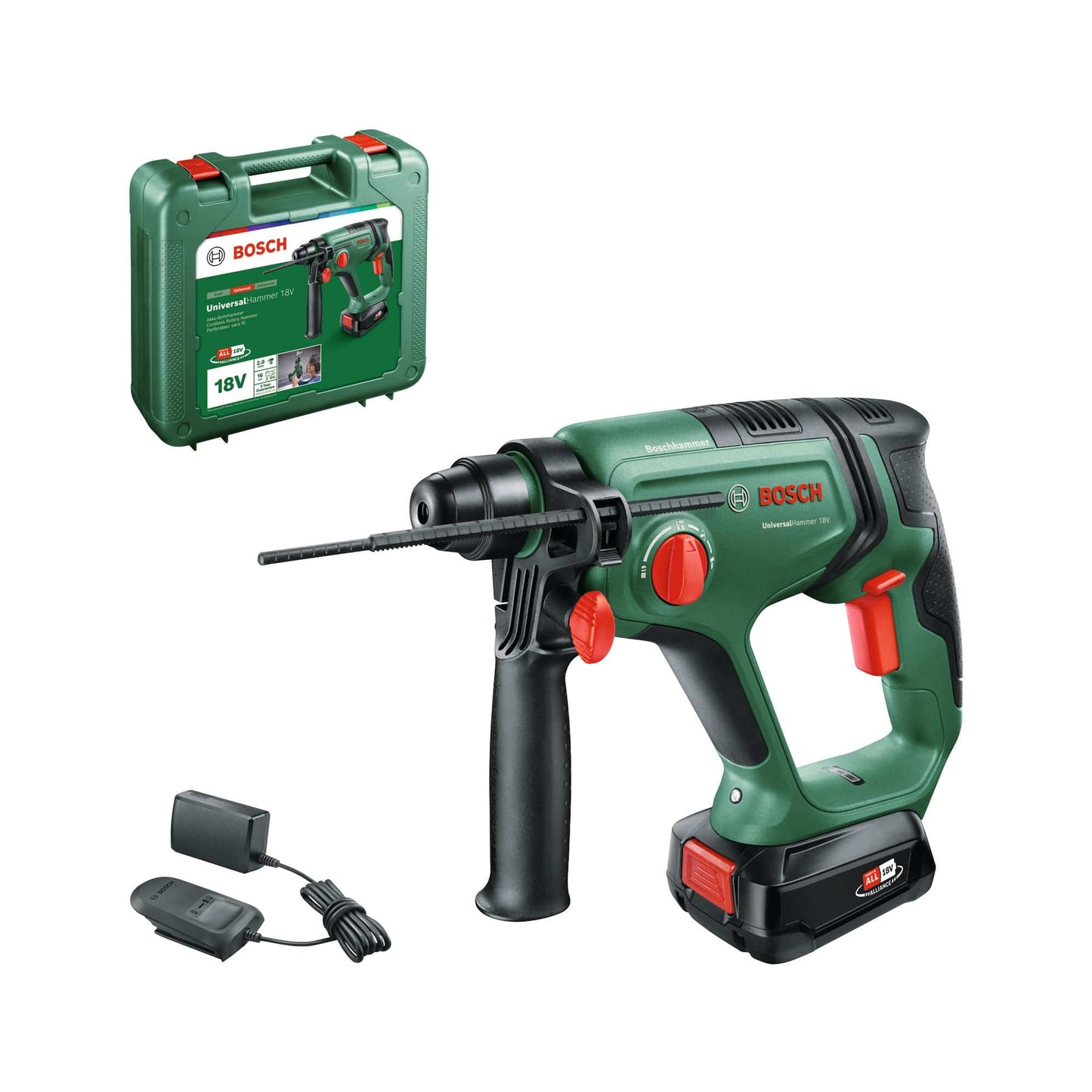 Bricocenter BOSCH UNIVERSAL HAMMER 18V, 1 BATTERY 2.5AH, 2.0J, SDS-PLU CHUCK