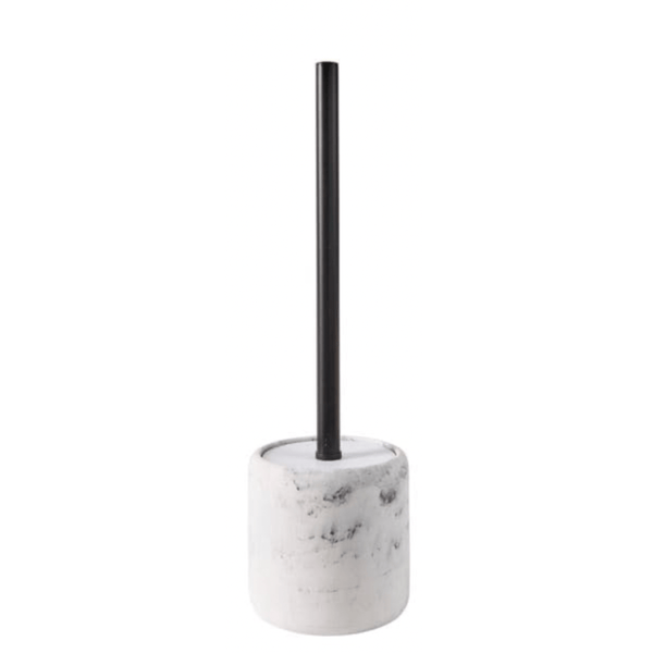 LUNA Toilet brush in marble effect support, H 36,5 cm - Ø 10,7 cm