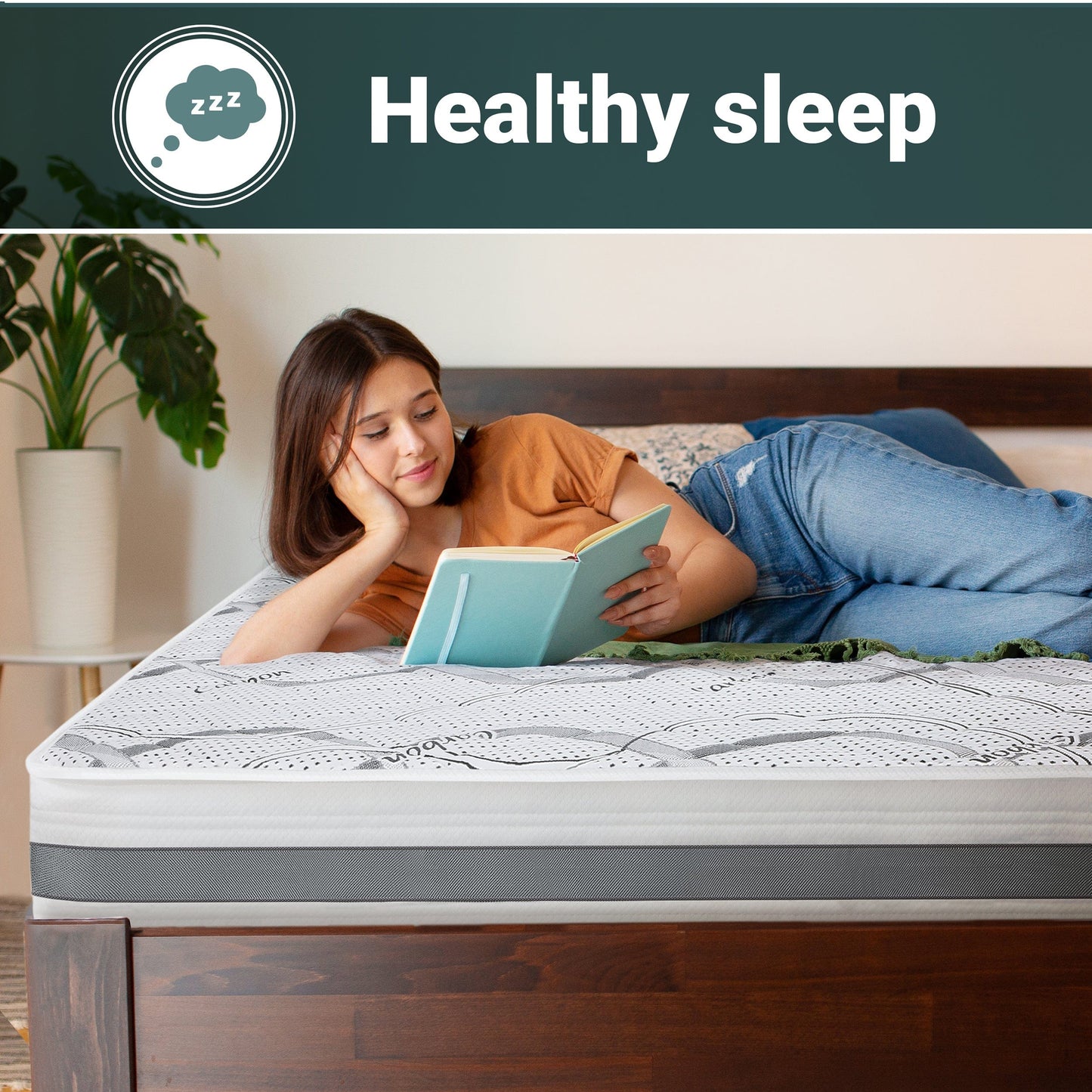 The White Stone Medium-Firm Mattress 80 x 190 cm | Height 16 cm | Hypoallergenic, Antibacterial, and Breathable Fabric | Orthopedic and Contouring Properties