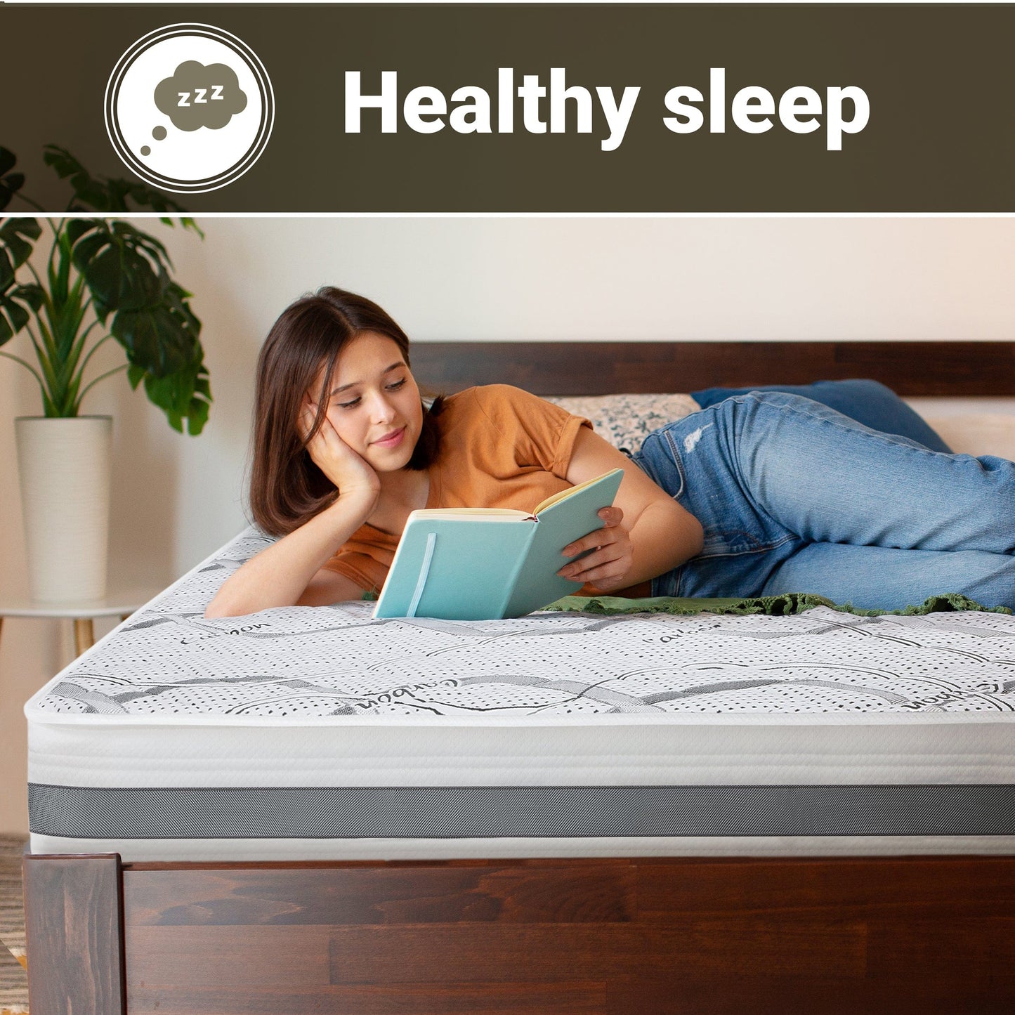 The White Stone Medium-Firm Mattress 80 x 190 cm | Height 20 cm | Hypoallergenic, Antibacterial, and Breathable Fabric | Orthopedic and Contouring Properties