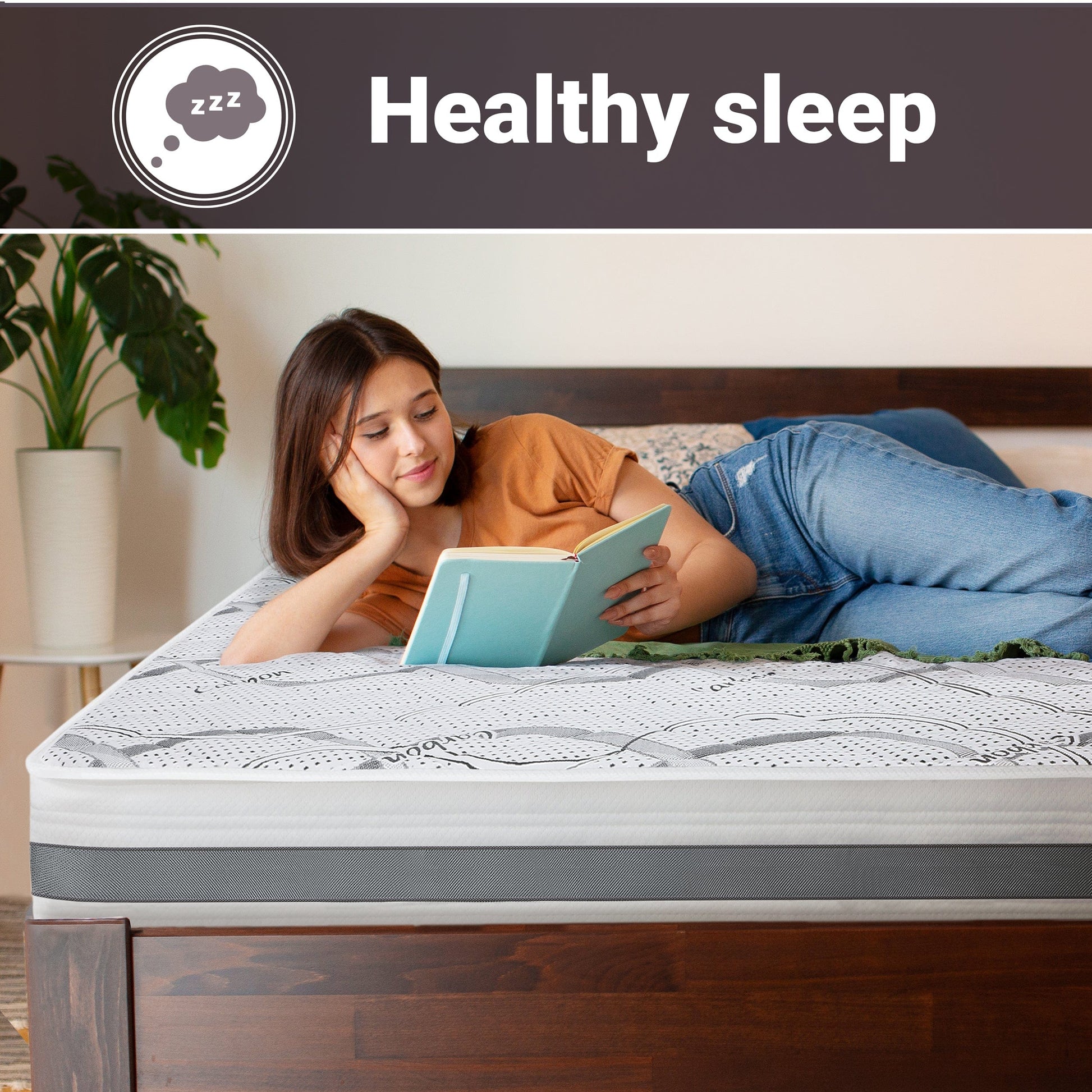 The White Stone Medium-Firm Mattress 80 x 190 cm | Height 25 cm | Hypoallergenic, Antibacterial, and Breathable Fabric | Orthopedic and Contouring Properties