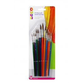 SET 12 ASSORTED ROUND BRUSHES