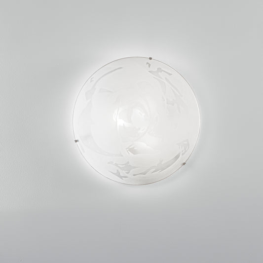 White alabaster ceiling light, 3x27, 40x40x10.5 cm