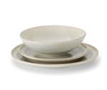 Casa COZY WHITE White plate - set of 4 , H 6,5 cm - Ø 20 cm