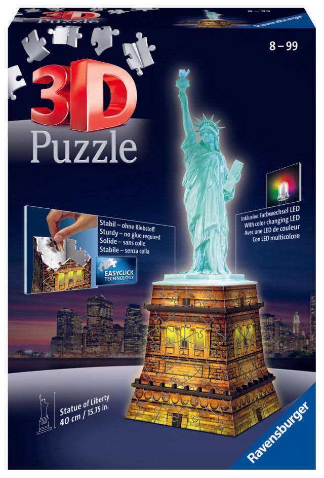 108 Piece 3 D Puzzle Statue Of Liberty Night Edition - best price from Maltashopper.com RVB12596