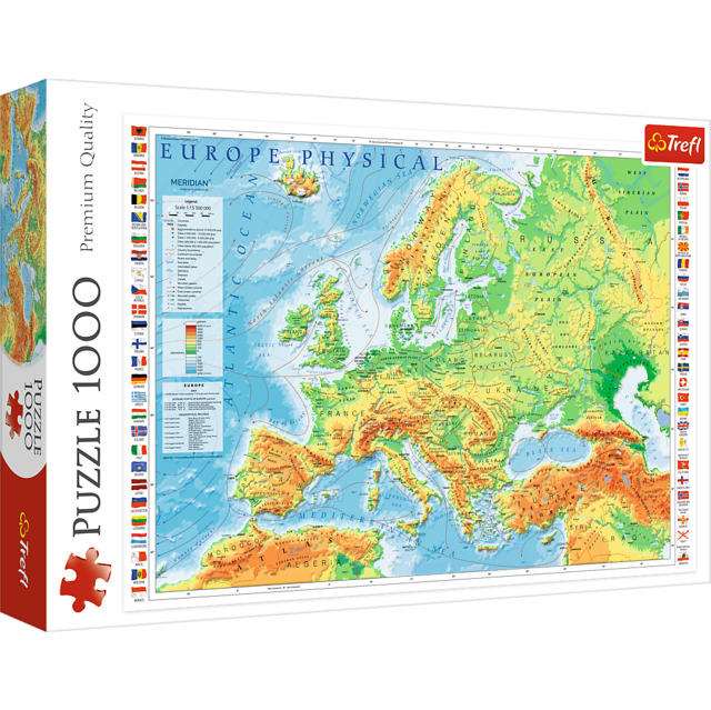 1000 Piece Puzzle Physical Map Of Europe - best price from Maltashopper.com TRF10605