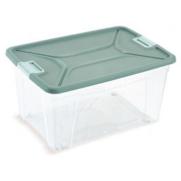 SET 3CONTAINERS ROLL BOX LT45 L59XP39XH31 WITH LID WITH CLIPS ASSORTED COLORS AND WHEELS