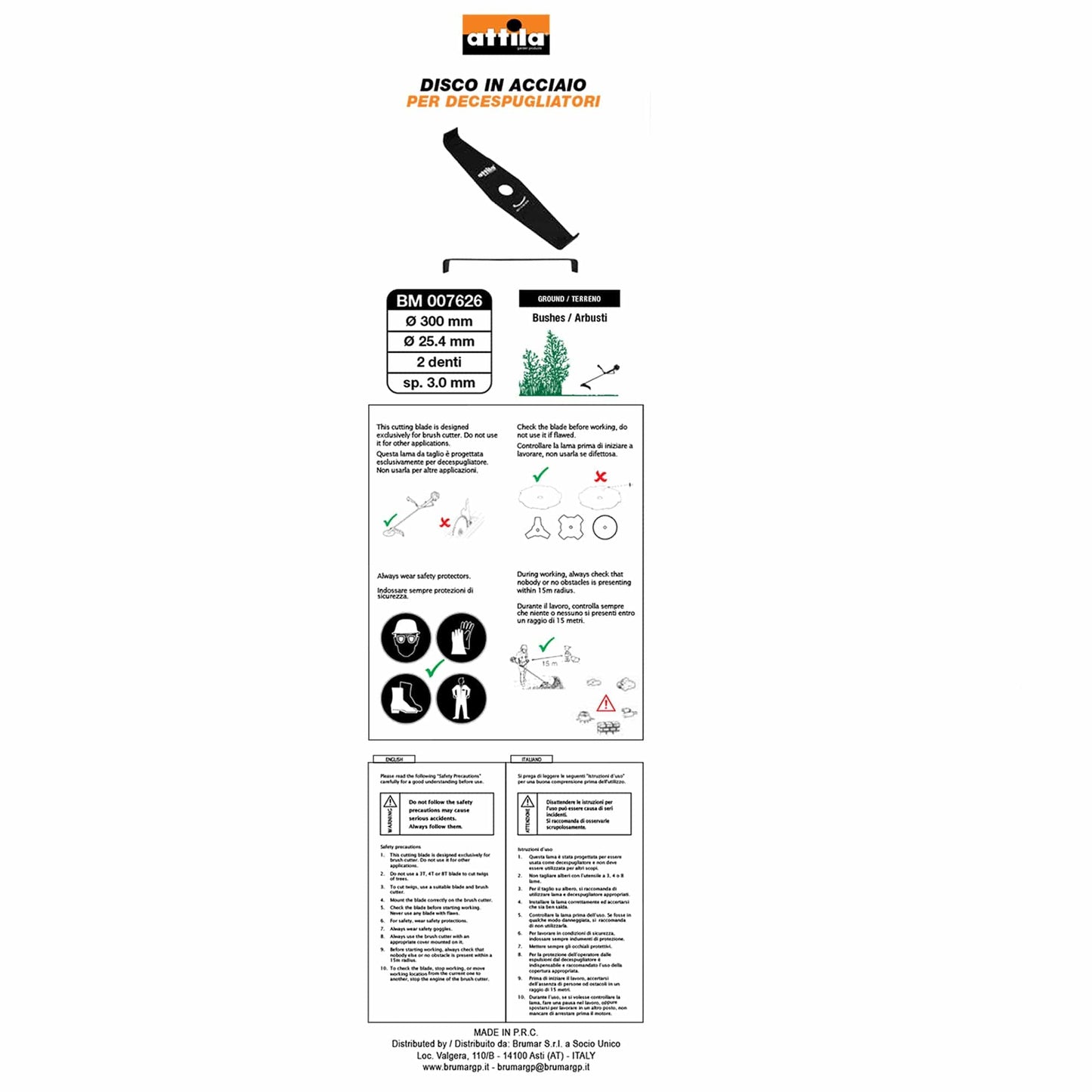 Bricocenter DISCO PER DECESPUGLIATORE 2D.ATTILA 300X25.4X3