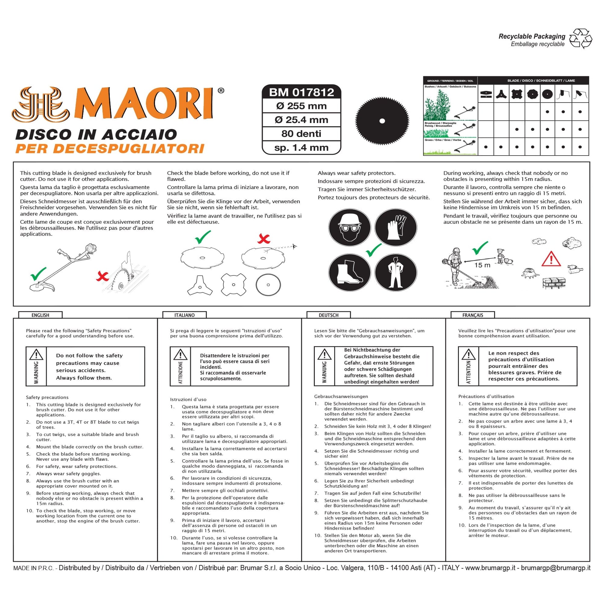 Bricocenter MAORI DISC 80 TEETH DIAMETER 255MM