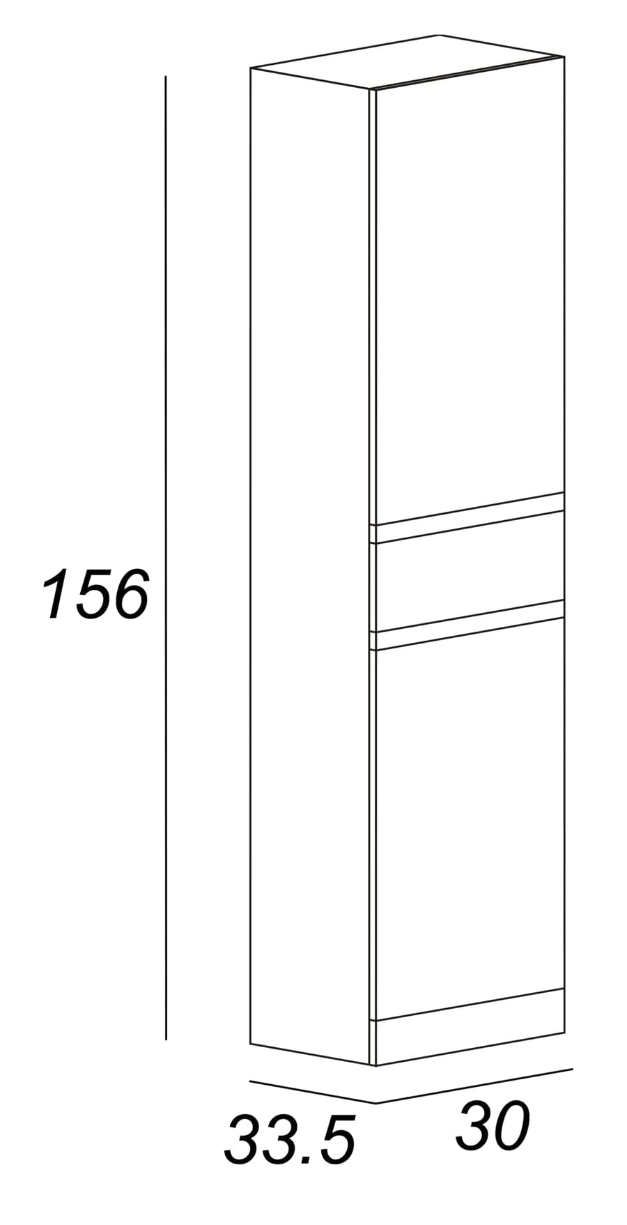 Bricocenter ELISE COLUMN W30 D33,5 H156 CM WHITE
