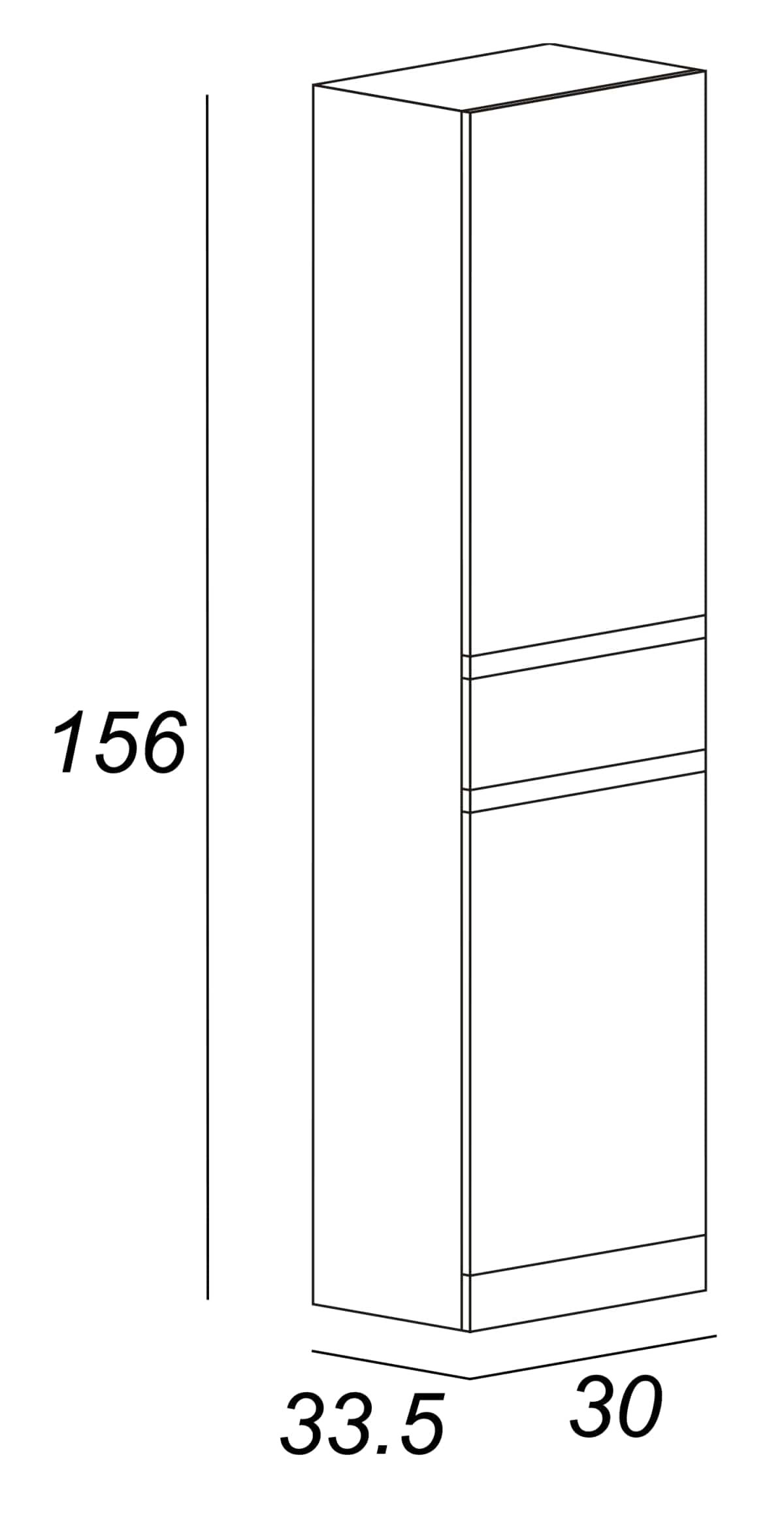 Bricocenter ELISE COLUMN W30 D33,5 H156 CM WHITE