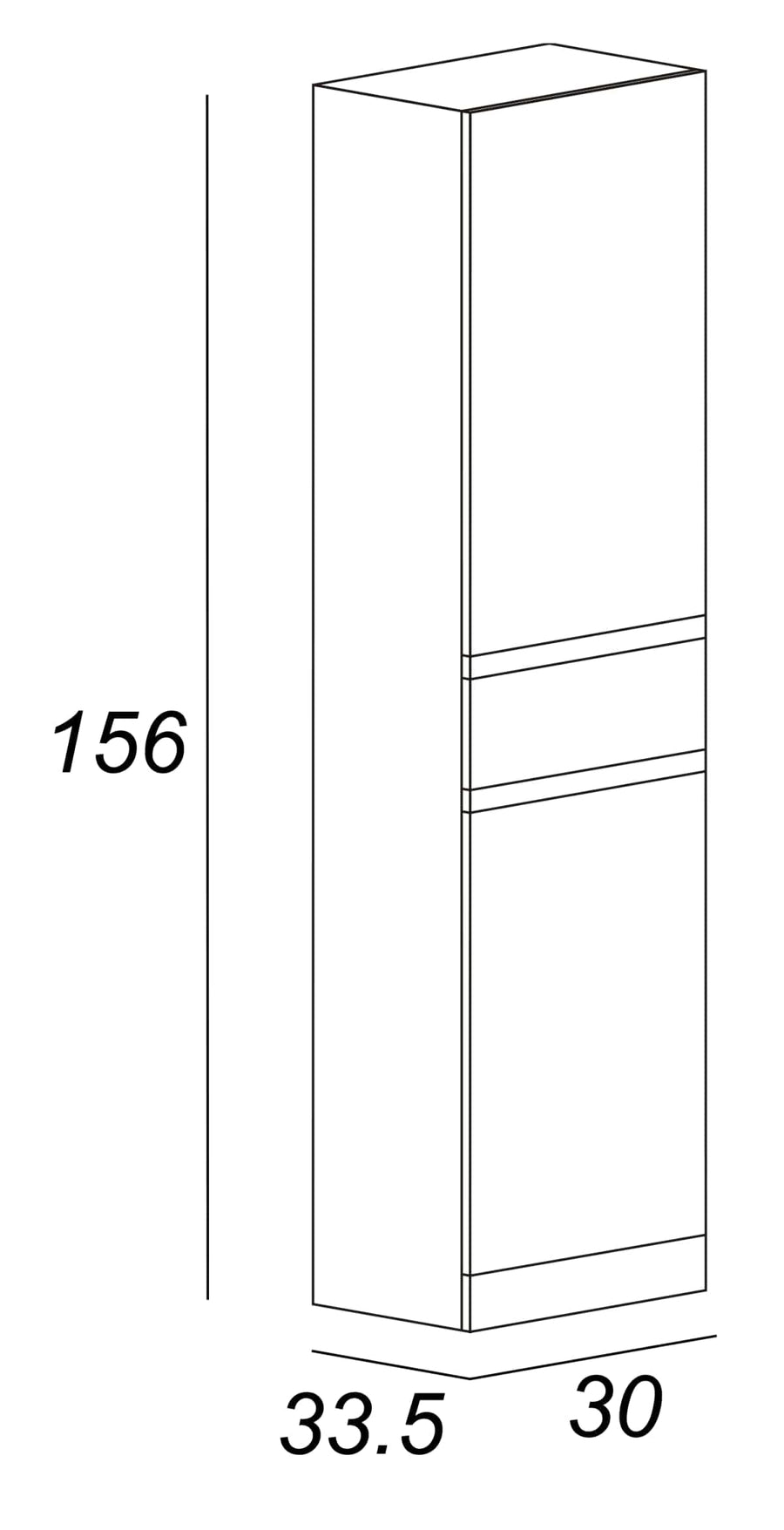 Bricocenter ELISE COLUMN W30 D33,5 H156 CM WHITE