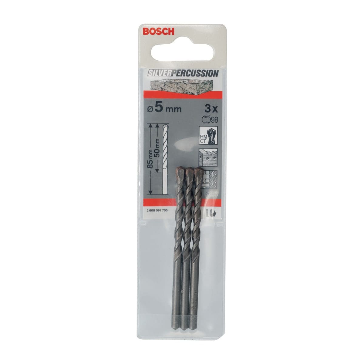 Bricocenter SILVER PERCUSSION DRILL BIT 5-3 PIECES