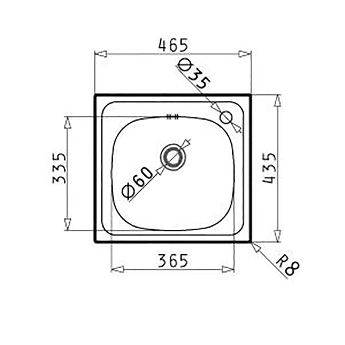 Bricocenter LAVELLO 1 VASCA CM 48X48 INOX