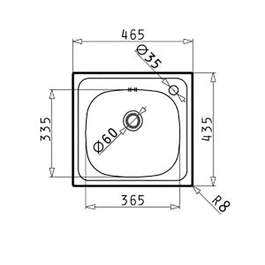 Bricocenter LAVELLO 1 VASCA CM 48X48 INOX