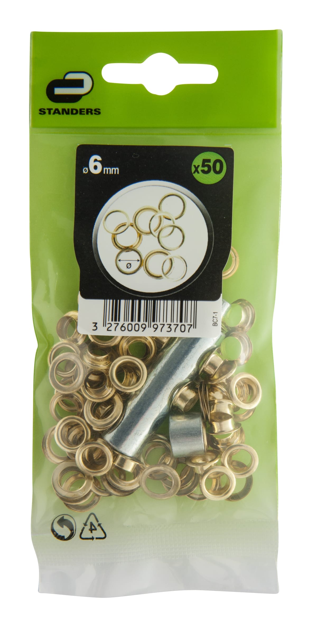 Bricocenter 50PCS BRASS EYELETS 6MM+AP TOOL