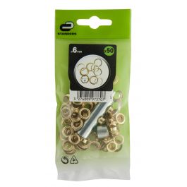 50PCS BRASS EYELETS 6MM+AP TOOL