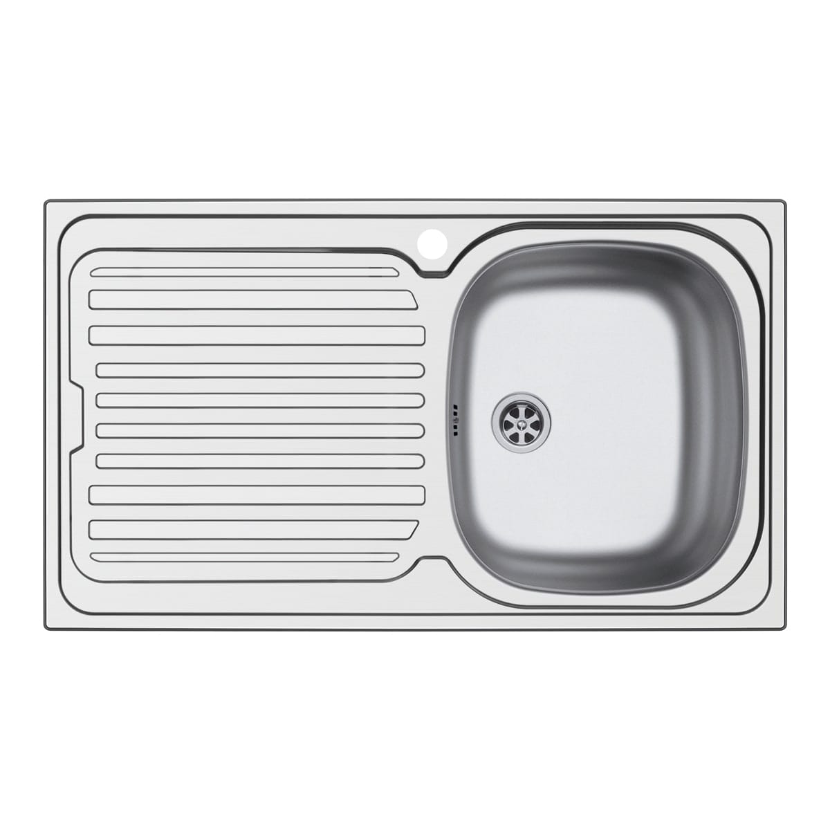 Bricocenter LAVELLO INCASSO L86x50P 1/V SX GOCCIOLATOIO DX + PILETTTA 3,5 E GANCI DI FISSAGGIO INOX