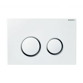 WHITE CHROME 2-BUTTON WC CASSETTE PLATE SIGMA 20 GEBERIT