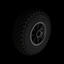 PLASTIC AND SOLID RUBBER ANTI-PUNCTURE WHEEL FOR TROLLEY DIAMETER 260MM, LOAD 175KG