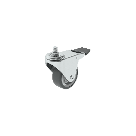 SWIVEL WHEEL WITH BRAKE DIAMETER 50 MM GALVANISED SUPPORT WITH THREADED PIN