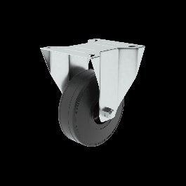 100MM DIAMETER FIXED RUBBER WHEEL WITH PLATE