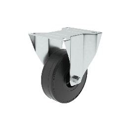 100MM DIAMETER FIXED RUBBER WHEEL WITH PLATE