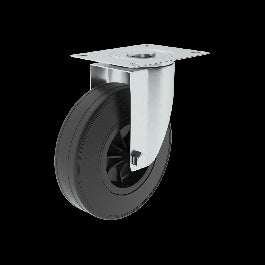 125MM DIAMETER SWIVEL RUBBER WHEEL WITH PLATE