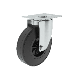 125MM DIAMETER SWIVEL RUBBER WHEEL WITH PLATE