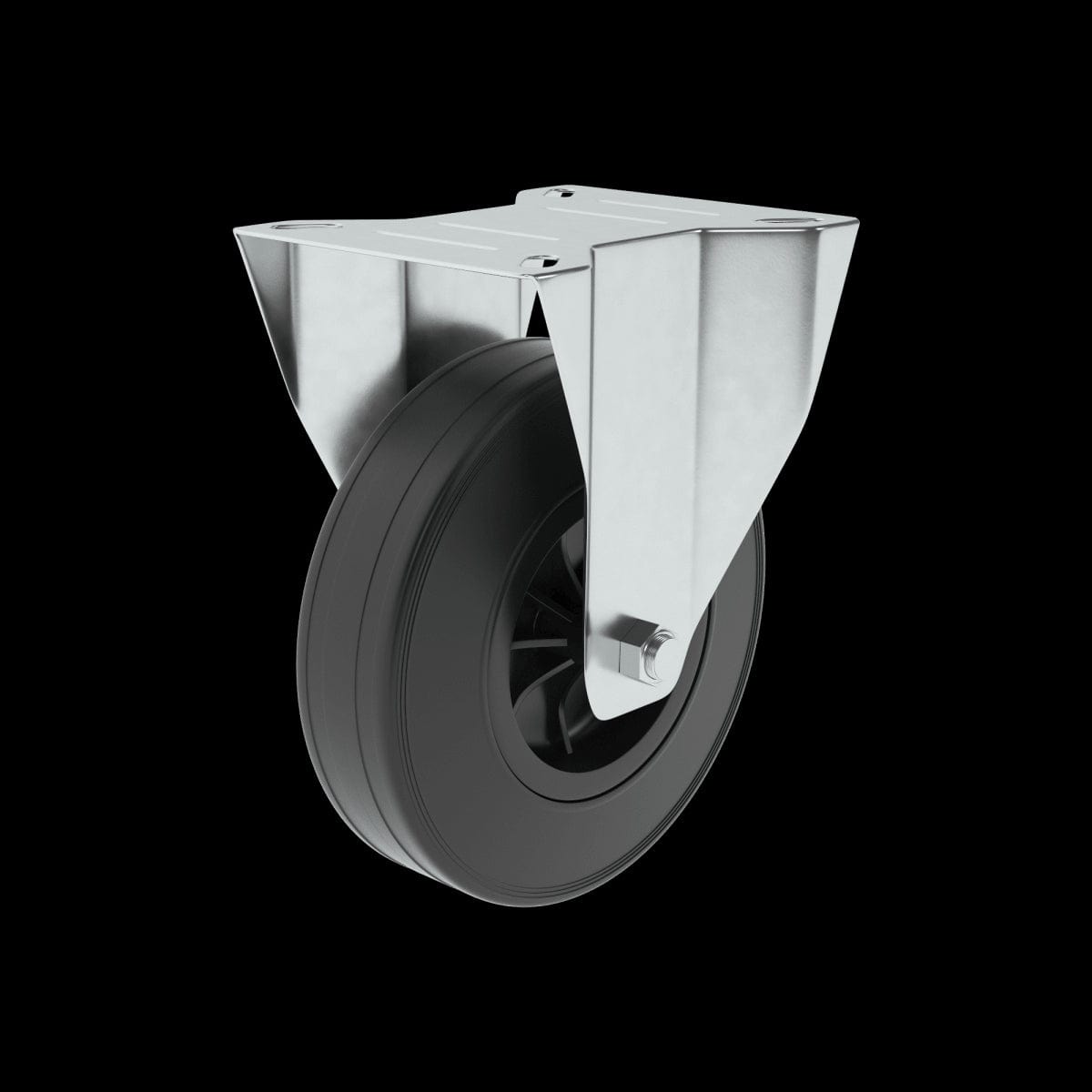 Bricocenter 125MM DIAMETER FIXED RUBBER WHEEL WITH PLATE