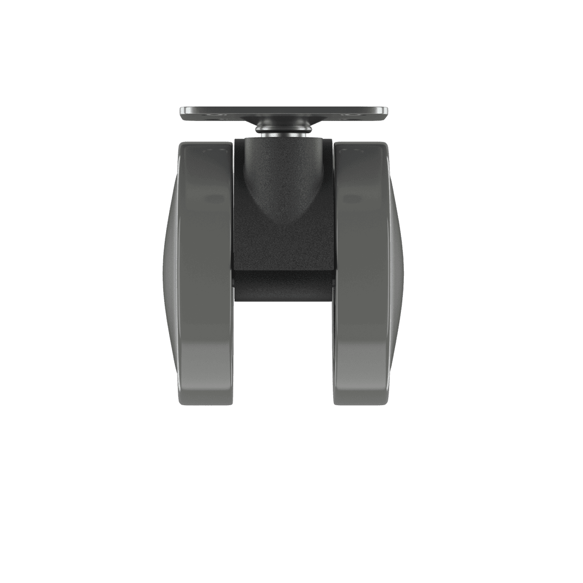 50 MM DIAMETER SWIVEL TWIN WHEEL WITH PLATE