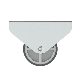 30 MM DIAMETER NYLON AND RUBBER WHEEL, FIXED SUPPORT