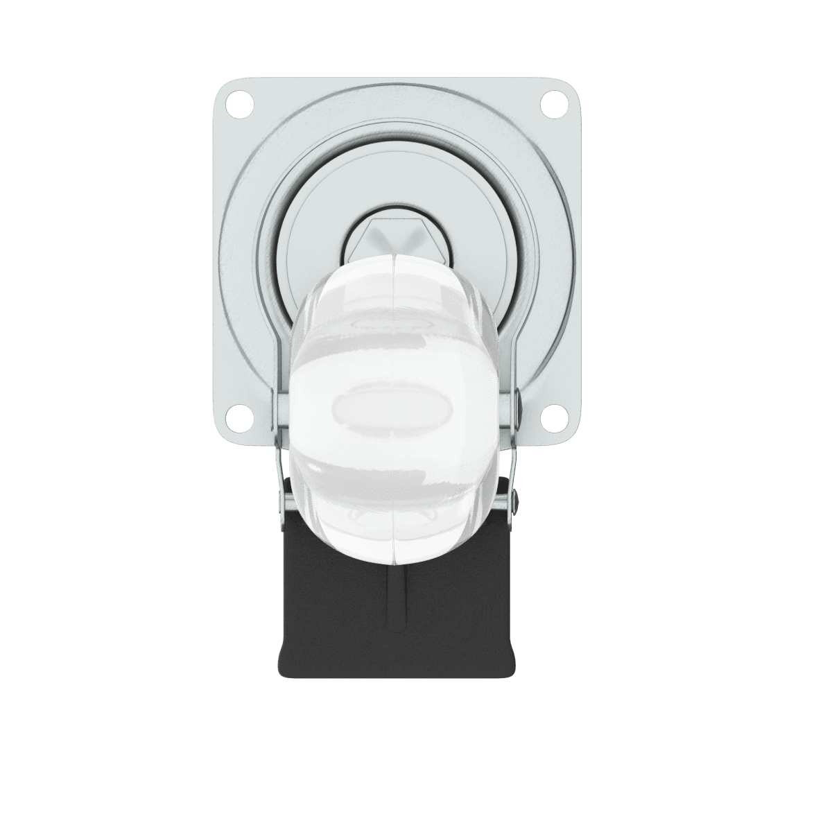 35 MM TRANSPARENT LIGHT WHEEL WITH BRAKE AND PLATE