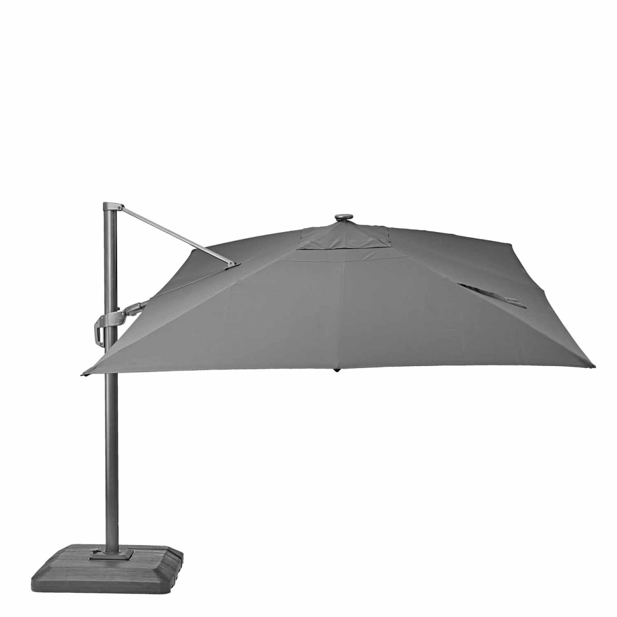 NATERIAL SONORA 280X390 OFF-CENTRE ALUMINIUM PARASOL WITH LED LIGHT