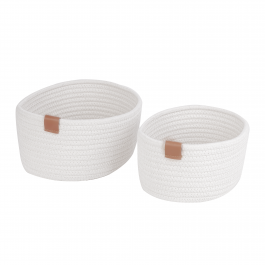 2 MAGDA CREAM BASKETS 27X20X11.5 24X17.5X10.5