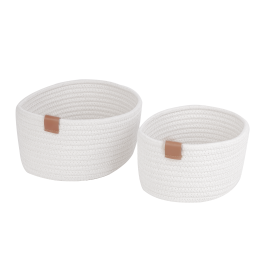 2 MAGDA CREAM BASKETS 27X20X11.5 24X17.5X10.5